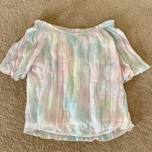 Off the shoulder pastel top